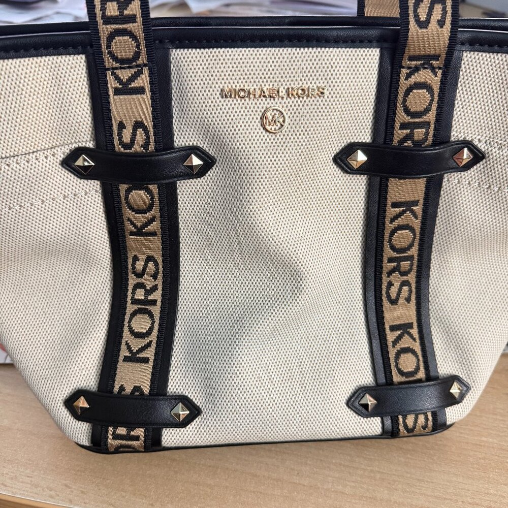 MICHAEL Michael Kors Small Logo Canvas Tote Bag- USED